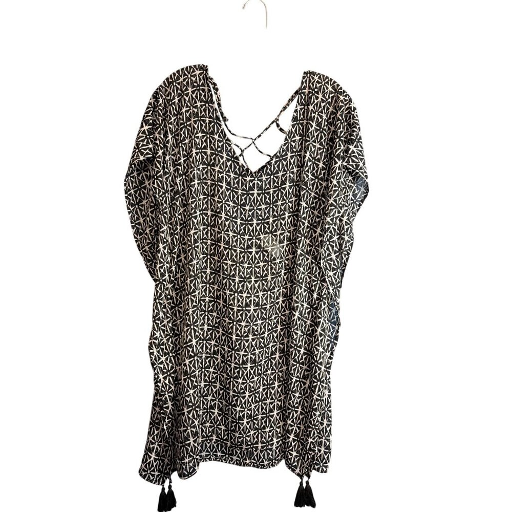 Kona Sol Print Cover-Up Lattice Back